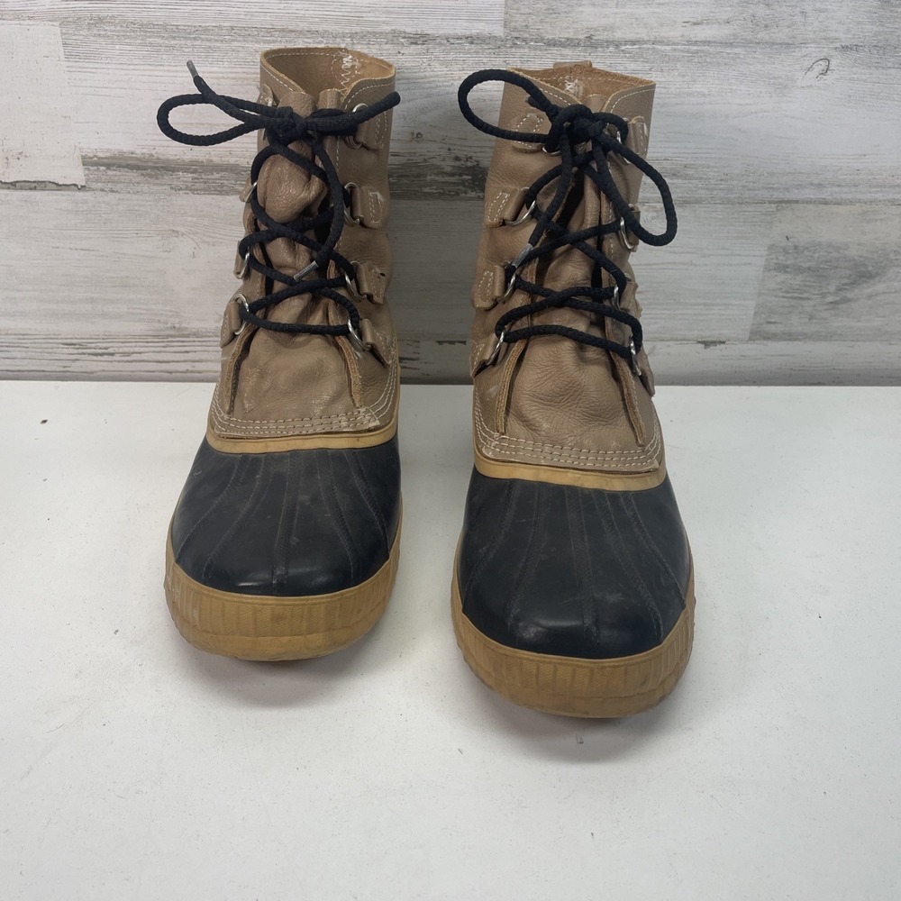 Sorel Duck Boots Brown Waterproof Leather Snow Boots Mens ~Size 10